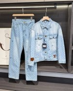 上衣 款号-Mx090 裤子160 款号-Mx010 Louis Vuitton X Tyler 路易 威登 四季联名 彩色绣花字母糖果老花牛仔套装
