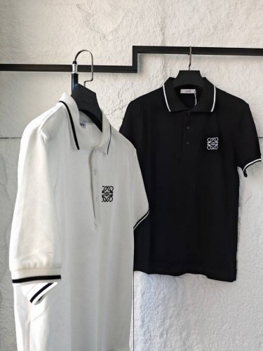 loewe罗意威新款撞色螺纹刺绣Polo衫短袖 男女同款 260克定制 %全棉珠地面料 定染撞色罗纹 进口机器绣花 饱满细腻 简约而不简单的一款 情侣搭配效果更