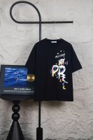 款号 M108 prada 普拉达 2025最新经典手绘工艺 采用280克26支双纱活性面料 圆领短袖#高端品质原单圆领援助 顶级制作工艺进口面料 款独特设计