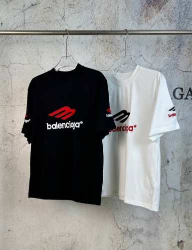 原单 款号：Bl088 上新 Balenciaga 巴黎世家Blcg 23Ss新款字母刺绣短袖- Balenciaga巴黎世家新款3B标Logo刺绣短袖T恤 采