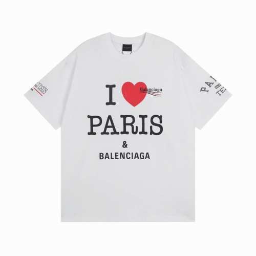 120 Balenciaga/巴黎世家2025 Ss Love Paris& Balenciaxx爱心艺术印花短袖T恤 本市场No.1的质量 真正天花板品质 全
