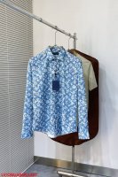 L207 Lv路易威登 25新款，渐变老花长袖衬衫，Monogram花卉，时尚气息高级又时髦！经典版型帅气百搭不挑人，必入高级单品！尺码：M-3Xl 三标齐全