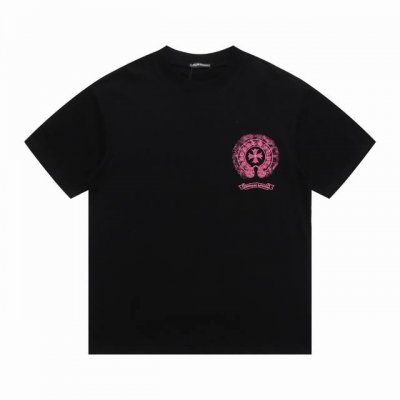 上新 高版本 Chrome Hearts 克罗心 模糊重影马蹄刺绣短袖 面料使用 G克全棉双纱面料 区别于市面低克重普通货 ，纹路清晰可见，质感柔软细腻光滑，垂