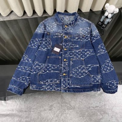 外套 裤子125 Louis Vuitton 25Fw 套装 路易威登新款限量云朵祥云经典老花水洗蓝牛仔外套 牛仔套装 官网价格 p24060+购入原版，每年L