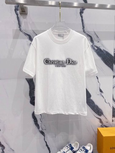 Dior 迪奥 320克圆领短袖T恤 光晕字母限定Logo喷墨印花标识 官方同步 1:1原版开模 时尚个性 百搭潮流 纯原品质 原版洗水面料 吊牌 领标 水洗麦