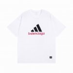 款号：G1792 -Balenci*Ga巴黎世家联名Adidas阿迪 经典Logo组合刺绣 正反双面穿 短袖T恤 -采用32支对版定织定染280G巴黎面料 同缸