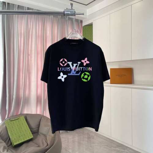 LV*路易威登2025春夏季新款 立体硅胶字母Logo 定制面料300G 短袖T恤 男女同款 尺码：S M L Xl Xxl 五个码 颜色：黑色 白色 天蓝色
