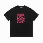 上新 高版本 loewe 罗意威 荧光图案圆领短袖T恤半袖 男女同款 情侣款 宽松版型 最高版本 原版面料 高版本 高品质 所有细节 面料辅料工艺 全部1:1