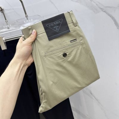 prada*普拉达 2025春夏新品休闲裤西裤，官网同步发售，裤身工艺设计，进口客供辅料、面料定制，代工厂p出品免检！每个细节做到极致，原版五金配件，潮范十足、