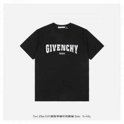 givenchy 纪梵希 25Ss Gvc斑驳字母印花短袖 面料采用230克重精梳棉 定制32支1*1螺纹 成衣两遍水洗处理 面料舒适亲肤无异感 定制定染面料