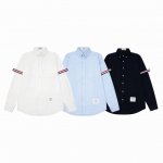 Thom Browne 汤姆布朗 Tb 经典袖标织带牛津纺情侣休闲长袖衬衫-顶级原单版本 Color：黑色 白色 浅蓝色 Size：1 2 3 4 Number