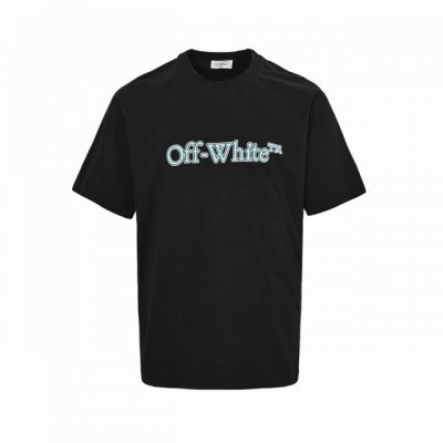 Off White 25Ss 蓝色字母印花短袖 春夏最新 Tape Arrows S S T-Shirt 胶条T恤 隶属于Tape Arrows胶带工业风主题