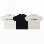 F49 Fear Of God Fog复线Essentials 硅胶字母Logo短袖纯棉T恤 颜色：黑色 浅燕麦 小麦色 码数：S-Xl