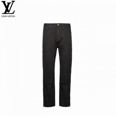 Louis Vuitton 路易威登 Tyler联名款老花提花刺绣牛仔裤 原单狠货，水洗休闲牛仔裤，进口原版水洗弹力面料，舒适有弹性，原版五金辅料装饰Logo，
