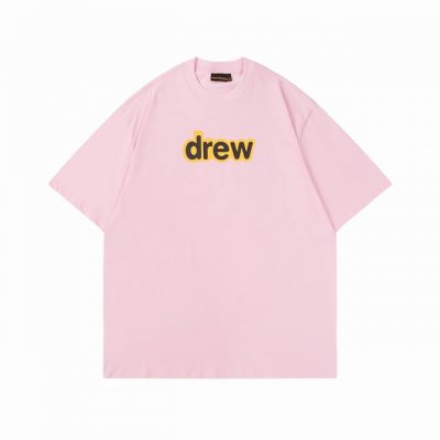 drew 笑脸短袖T 字母款 #802 定织定染32支230克双纱棉面料 进口胶浆印花，领口纯棉螺纹定制，不易变形，可区别市场版本，开模定制新款吊牌 水洗标 原