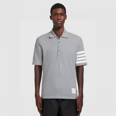 货号：T09 Tbpolo衫四条杠珠地半袖 Thom Browne 汤姆布朗 Tb珠地棉330克重色织polo衫半袖夏季经典款 采用定制色织面料纯棉330克重正