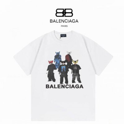 Balenciaga巴黎世家 25新款秀场限定数码直喷 280克双纱短袖 白色 Xs-L