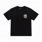 8043# ,Amiri古城Logo,数码直喷印花洗水宽松版T桖，采用300克重面料，颜色：黑色，尺码：S M L Xl