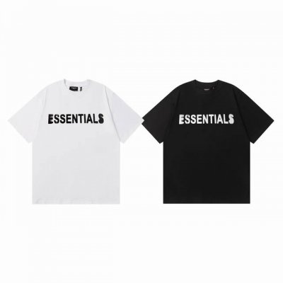 fear Of God Fog Essential 经典模糊字母Logo 印花情侣圆领短袖T恤 Color：黑色 白色 Size：S M L Xl Number