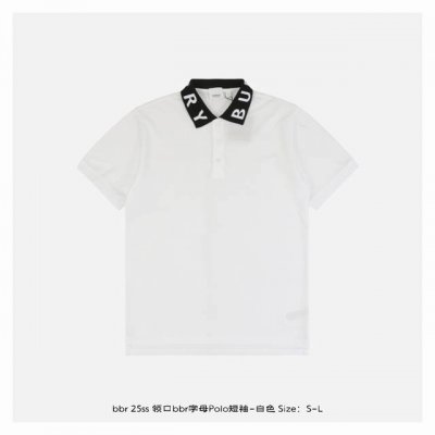 burberry 博柏利 25Ss 领口Bbr字母polo短袖-白色 纯棉珠地棉面料经典款polo衫 经典系列 图案装饰让商务休闲风增添了经典的色彩 整体高级简