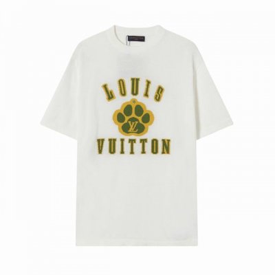 z208# Louis Vuitton路易威登 Logo提花针织工艺圆领毛衣短袖T恤 整体时尚而有潮流感 男女同款 颜色：灰色 黑色 白色 码数：Xs S M