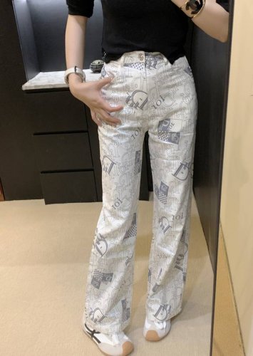 k6396# 强烈推荐 25年早秋系列 D新款字母印花牛仔直筒裤 颜色好看 高品质 Sml