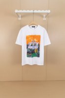 挂拍图 顶级版本-款号X43 Louis Vuitton 路易威登 黄昏屋顶印花圆领短袖 T恤 三标齐全 采用高克重纯棉面料！ 数码直喷工艺烫钻工艺， 手感非常