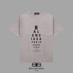 Balenciaga 巴黎世家] 2025Fw短袖T恤 高端26S双纱300克面料 洗水喷马骝做旧磨破工艺 颜色 洗水黑 白色 灰色 尺码 S M L Xl 2