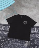 款D01 克罗心 高品质 Chrome Hearts 克罗心 2025春夏最新基础短袖T恤 喷马溜 重工贴布绣洗水 潮流感十足定染纯棉面料320克 Os版型 颜