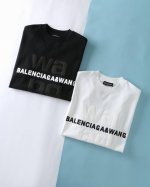 ba*世家 25Ss春夏新款平纹针织棉布圆领短Tee，男女同款时尚联名品牌字母发泡印花+厚实胶印微阔宽松圆领短袖T恤衫！贸易公司渠道稀出，同步Gw发售！ Aw与