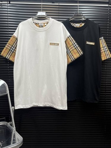 burberry 巴宝莉 25Ss 拼接格子袖子标识短袖T恤-顶级版本 可拿版对比区别市场通货 官方同步 高版本 高品质 纯原品质 原版面料 260克纯棉圆领短