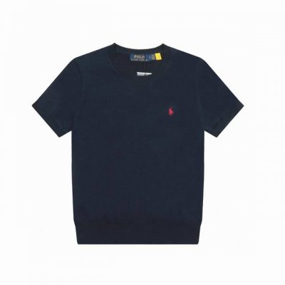 拉夫劳伦Ralph Lauren圆领纯色小香风小马刺绣Logo针织短袖 手感软糯，舒适亲肤，工艺复杂，耗时费力，圆领的设计，修饰脖颈线条和脸型，增加日常中的精致