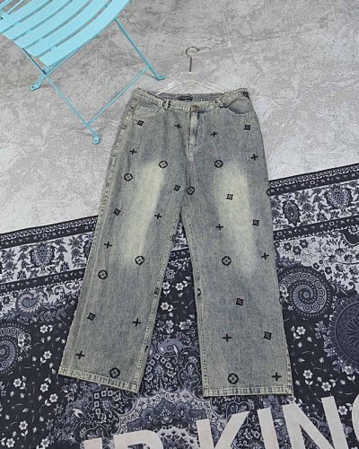 款M828 Lv Louis Vuitton 路易威登 Lv水洗高级刺绣Logo牛仔裤 顶级品质 原版复刻 原版购入，1:1完美复刻，原色酵母水洗工艺 精选重磅