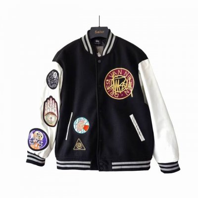 实拍细节图+尺码表 斯图西 Dries Van Noten X Stussy 金太阳爆炸单品棒球服夹克 Stussy出品的皮袖夹克一直是经典单品，去年的‘Den