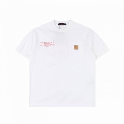 180 Louis Vuitton 路易威登Lv 走秀款口袋皮标印花短袖T恤 尺码Xs-Xl 甄选长绒棉纱，260G精纺高支重磅定织定染面料，裁前高温洗水定型，