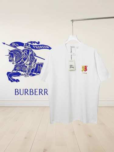高品质]Burberry 巴宝莉 采用32支280G精梳纯棉圆领短袖T恤Tb战马1856撞色刺绣Logo工艺标识官方同步 原版开模时尚个性 百搭潮流纯原品质 原