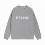 celine塞琳经典绣标字母圆领羊毛毛衣 颜色 黑色 蓝色 橄榄色 灰色 码数 S M L Xl Xxl