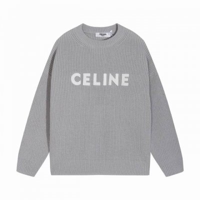 celine塞琳经典绣标字母圆领羊毛毛衣 颜色 黑色 蓝色 橄榄色 灰色 码数 S M L Xl Xxl