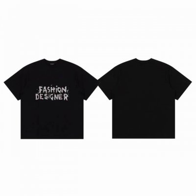 Balenciaga 巴黎世家25Ss 专柜同步结晶金沙 Logo 印花情侣圆领短袖T恤-顶级版本 Color：黑色 Size：S M L Number：240