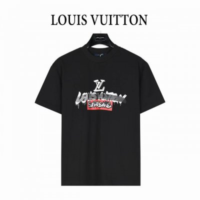 louisvuitton X Supreme联名 联名Logo涂鸦印花短袖T恤 原版印花一比一复刻，采用进口原浆加配涂鸦印花工艺， 手感非常舒服 超级百搭好看的