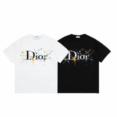 上新款号： D1022 Dior 迪奥 2025Ss印花字母短袖T恤 -面料：260G双纱纯棉短袖，配套320G纯棉罗纹 原版面料 官方同款 男女同款 颜色：黑