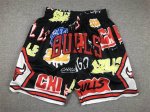 款号K127 顶级刺绣版本 公牛队涂鸦刺绣口袋裤篮球短裤 Just Don Nba 球队球裤系列单品 -定制优质网眼布面料，Dri-Fit 技术导湿速干， 防静