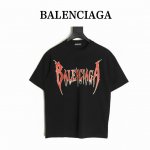 Balenciaga 巴黎世家 25Ss 哥特字母短袖T恤 面料采用定制240G 26支特滑双股精棉平纹高密无尘全棉布料。前幅高密度加厚，走线平整，代工品质，全