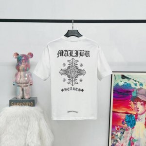 款号 K10 原版原标 chrome Hearts克罗心 梵文十字架马蹄字母花男女休闲宽松短袖T恤 采用250克双纱纯棉面料 高克重 1 1版型 官网同步 黑白