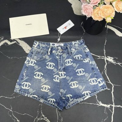 牛仔短裤 小香家25春夏新款满印Logo提花牛仔短裤 颜色:3色 码数:Smlxl