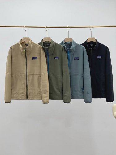 patagonia巴塔哥尼亚W24 R1 Techface拉链立领夹克外套 卡其 灰色 绿色 黑色 S-Xxl 面料性能 90%再生聚酯与10%氨纶的完美配比，