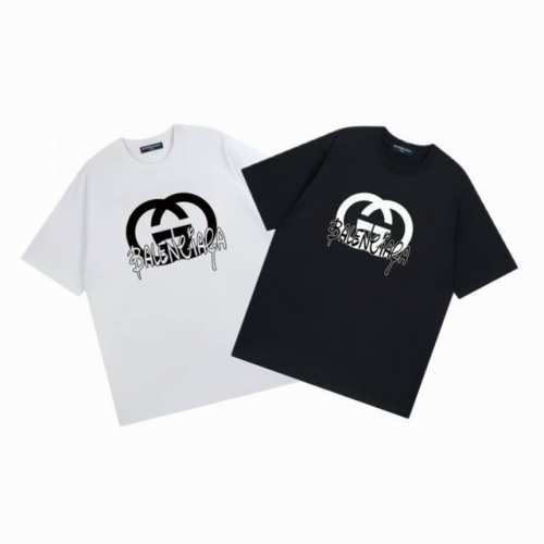 balenciaga Gucci 巴黎世家 古驰联名 25Ss 印花短袖 高版本 重工 短袖T恤 顶级用料 限量发售！ 面料：250克 双纱双股用料 预缩定型