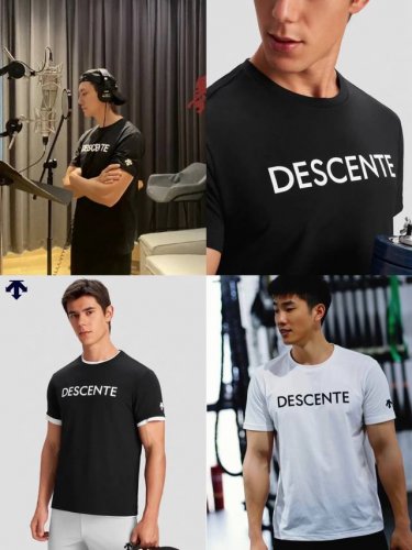 丶上新 迪桑特速干T恤 细节图 一盒两件装，黑白各一Descente迪桑特 春夏男士女士同款运动休闲短袖T恤 采用Tough面料制成的运动短袖T恤。合身版型，舒