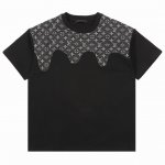Louisvuitton 路易威登 老花拼接圆领短袖T恤 Size：S-L