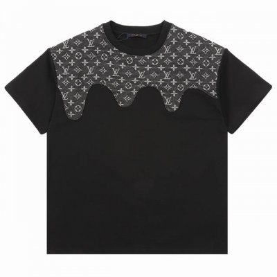 Louisvuitton 路易威登 老花拼接圆领短袖T恤 Size：S-L